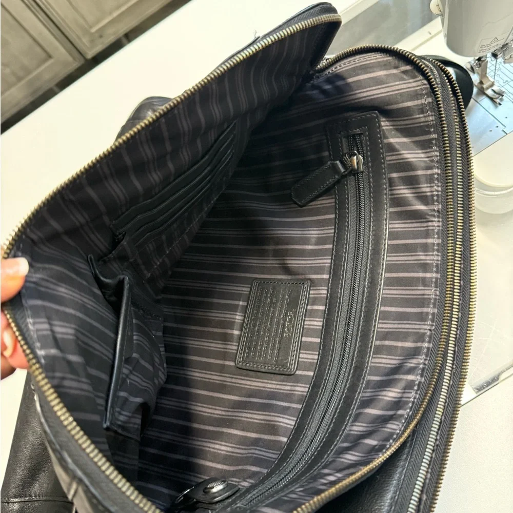TUMI Black Leather Briefcase